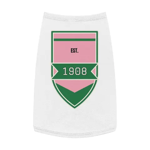 AKA 1908 Pink & Green Ivy Pattern Pet Tank Top — front view