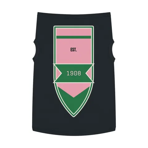 AKA 1908 Pink & Green Ivy Pattern Pet Tank Top — front view
