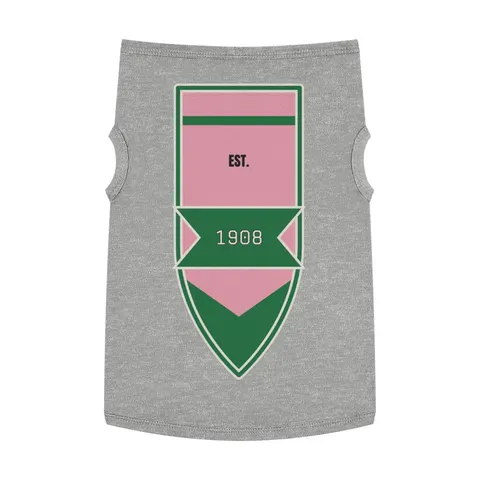 AKA 1908 Pink & Green Ivy Pattern Pet Tank Top — front view