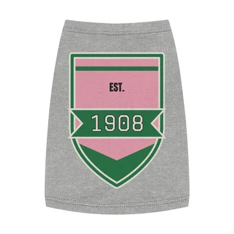 AKA 1908 Pink & Green Ivy Pattern Pet Tank Top — front view