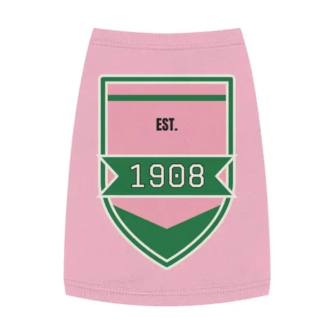 AKA 1908 Pink & Green Ivy Pattern Pet Tank Top — front view