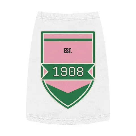 AKA 1908 Pink & Green Ivy Pattern Pet Tank Top — front view
