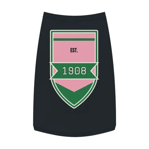 AKA 1908 Pink & Green Ivy Pattern Pet Tank Top — front view