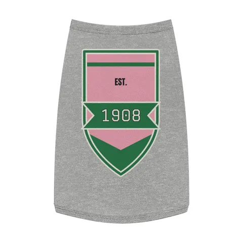 AKA 1908 Pink & Green Ivy Pattern Pet Tank Top — front view
