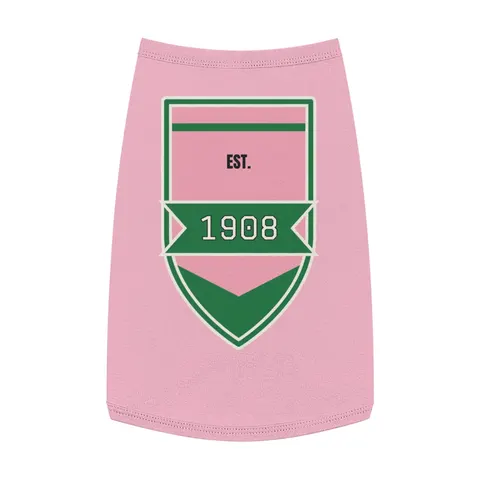 AKA 1908 Pink & Green Ivy Pattern Pet Tank Top — front view