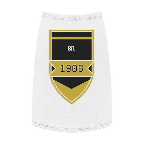 Alpha 1906 Black & Old Gold Pet Tank Top — front view