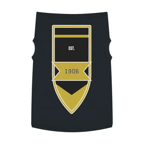 Alpha 1906 Black & Old Gold Pet Tank Top — front view