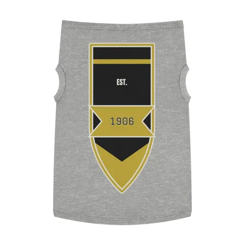 Alpha 1906 Black & Old Gold Pet Tank Top — front view