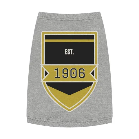 Alpha 1906 Black & Old Gold Pet Tank Top — front view