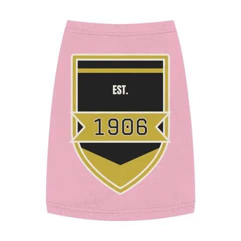 Alpha 1906 Black & Old Gold Pet Tank Top — front view
