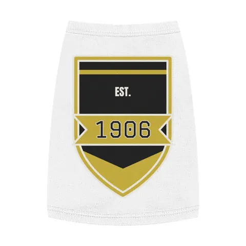 Alpha 1906 Black & Old Gold Pet Tank Top — front view