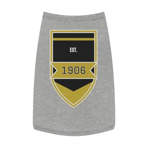 Alpha 1906 Black & Old Gold Pet Tank Top — front view