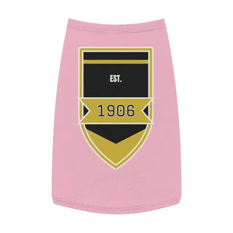 Alpha 1906 Black & Old Gold Pet Tank Top — front view