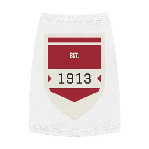 Delta 1913 Crimson Stamp Pet Tank Top — front view