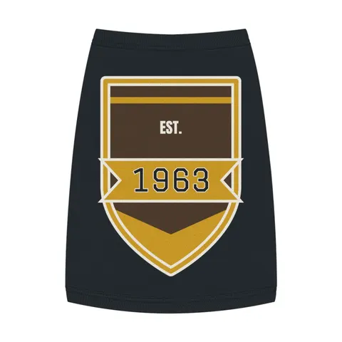 Iota 1963 Charcoal Brown & Gilded Gold Pet Tank Top — front view