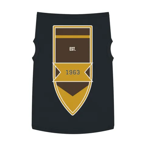 Iota 1963 Charcoal Brown & Gilded Gold Pet Tank Top — front view