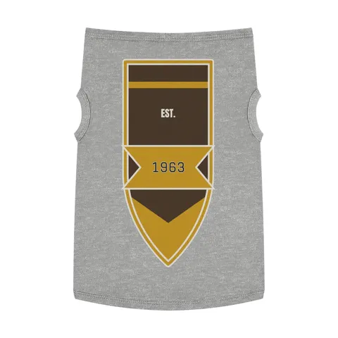 Iota 1963 Charcoal Brown & Gilded Gold Pet Tank Top — front view