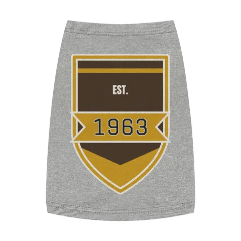 Iota 1963 Charcoal Brown & Gilded Gold Pet Tank Top — front view