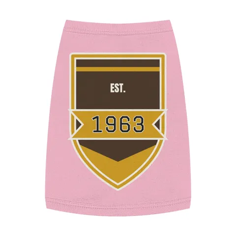 Iota 1963 Charcoal Brown & Gilded Gold Pet Tank Top — front view
