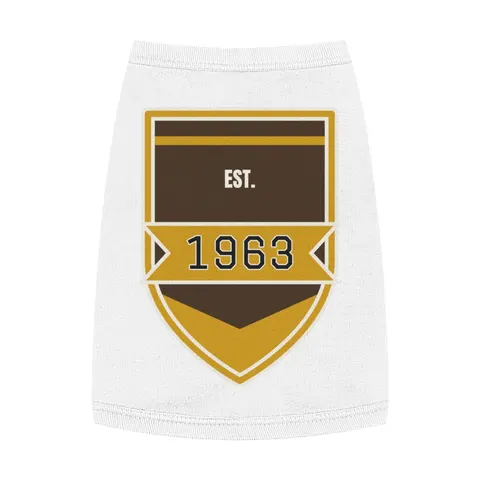 Iota 1963 Charcoal Brown & Gilded Gold Pet Tank Top — front view