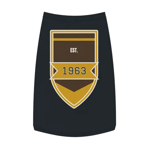 Iota 1963 Charcoal Brown & Gilded Gold Pet Tank Top — front view