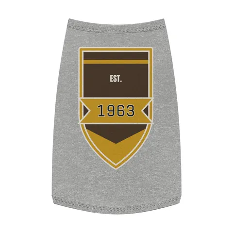 Iota 1963 Charcoal Brown & Gilded Gold Pet Tank Top — front view