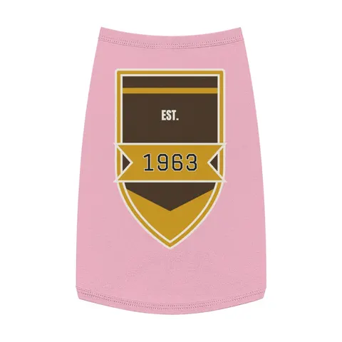 Iota 1963 Charcoal Brown & Gilded Gold Pet Tank Top — front view