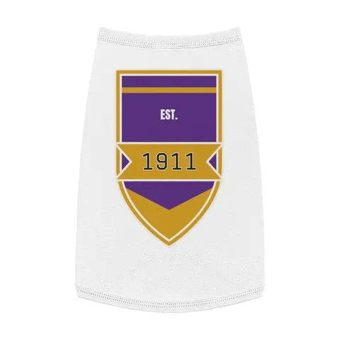 Omega 1911 Purple & Gold Glow Pet Tank Top — front view