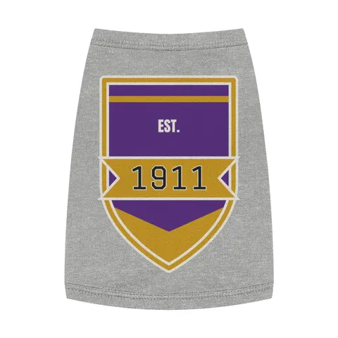 Omega 1911 Purple & Gold Glow Pet Tank Top — front view