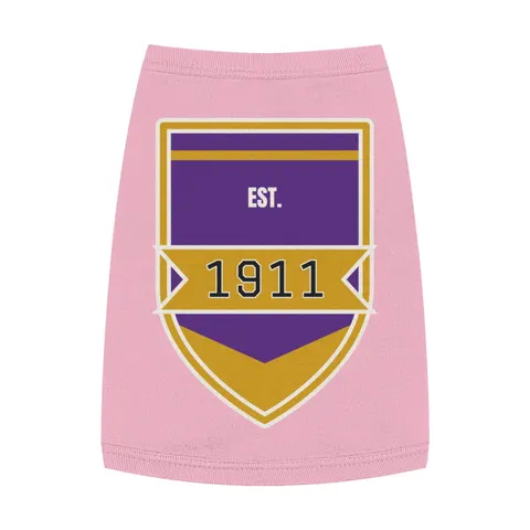 Omega 1911 Purple & Gold Glow Pet Tank Top — front view