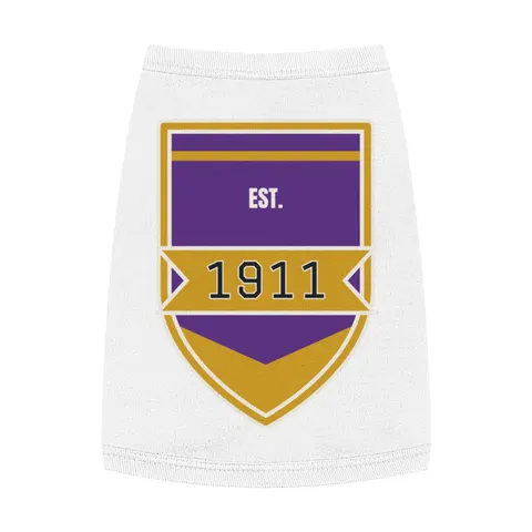 Omega 1911 Purple & Gold Glow Pet Tank Top — front view
