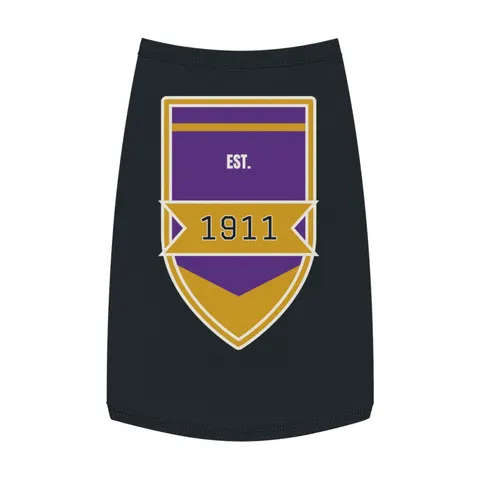 Omega 1911 Purple & Gold Glow Pet Tank Top — front view