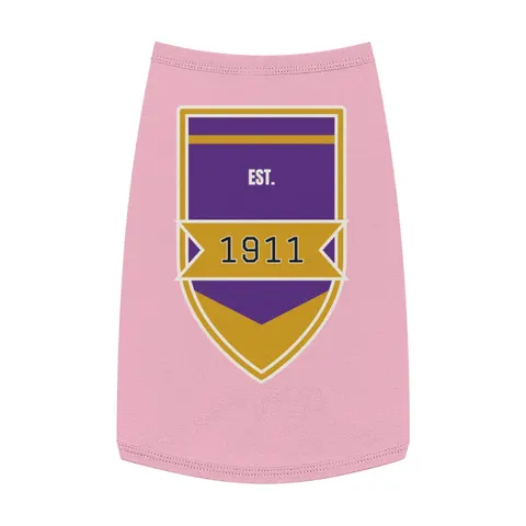 Omega 1911 Purple & Gold Glow Pet Tank Top — front view