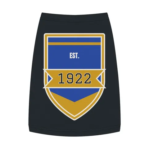 SGRho 1922 Royal Blue & Gold Pet Tank Top — front view