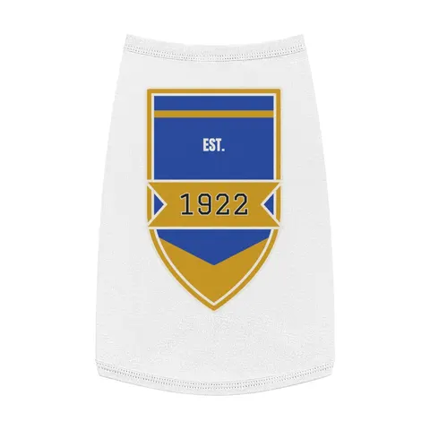 SGRho 1922 Royal Blue & Gold Pet Tank Top — front view