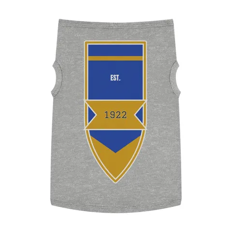 SGRho 1922 Royal Blue & Gold Pet Tank Top — front view