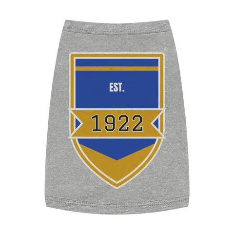 SGRho 1922 Royal Blue & Gold Pet Tank Top — front view