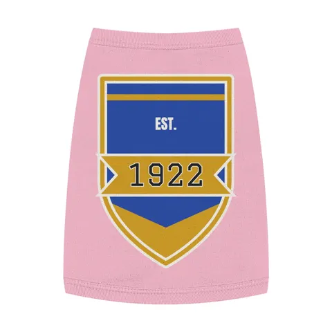 SGRho 1922 Royal Blue & Gold Pet Tank Top — front view