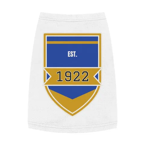 SGRho 1922 Royal Blue & Gold Pet Tank Top — front view