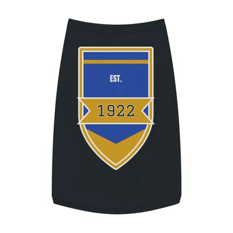 SGRho 1922 Royal Blue & Gold Pet Tank Top — front view