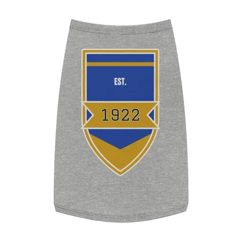 SGRho 1922 Royal Blue & Gold Pet Tank Top — front view