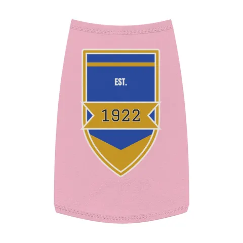 SGRho 1922 Royal Blue & Gold Pet Tank Top — front view
