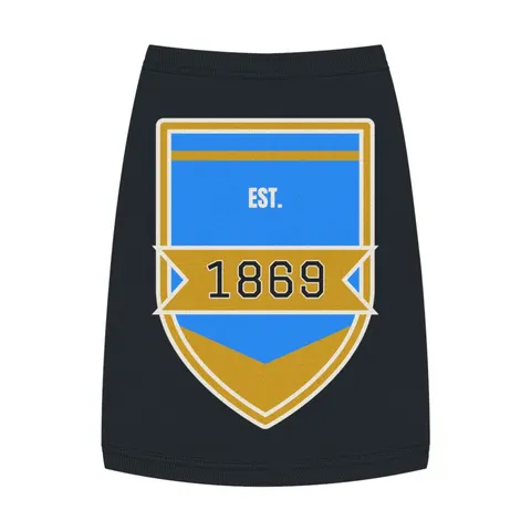 Dillard 1869 Azure & Gold Grid Pet Tank Top — front view