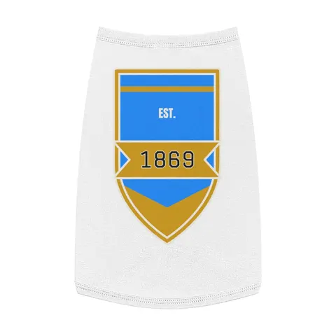 Dillard 1869 Azure & Gold Grid Pet Tank Top — front view