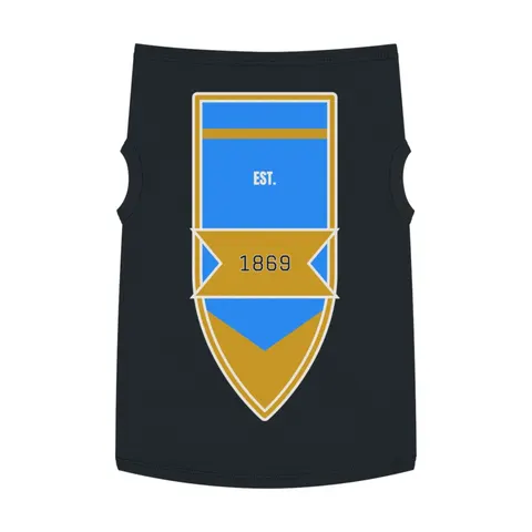 Dillard 1869 Azure & Gold Grid Pet Tank Top — front view