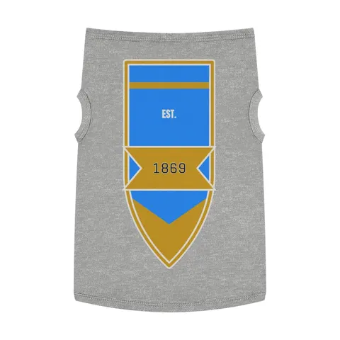Dillard 1869 Azure & Gold Grid Pet Tank Top — front view
