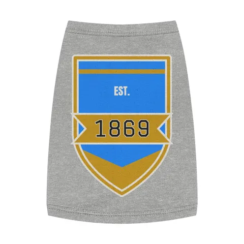 Dillard 1869 Azure & Gold Grid Pet Tank Top — front view