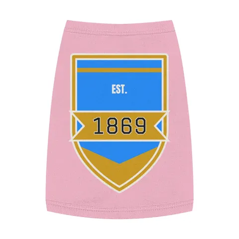 Dillard 1869 Azure & Gold Grid Pet Tank Top — front view