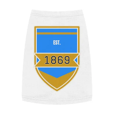 Dillard 1869 Azure & Gold Grid Pet Tank Top — front view