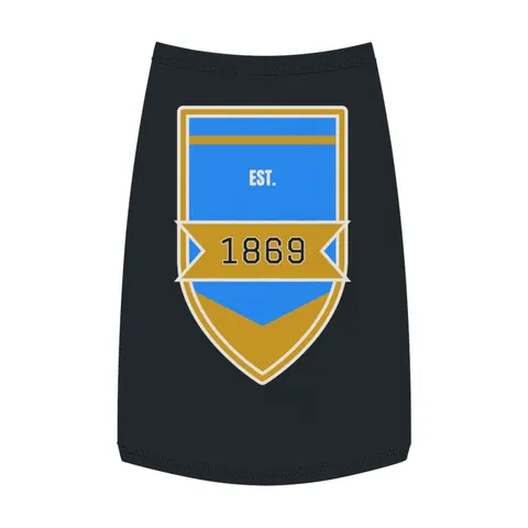 Dillard 1869 Azure & Gold Grid Pet Tank Top — front view